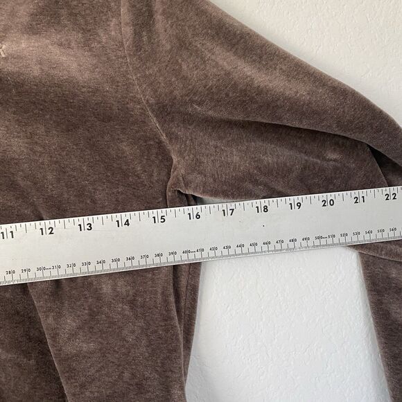 Banana Republic Brown Velour Track Suit Zip Up Hoodie Jacket Small Y2K - Picture 5 of 10